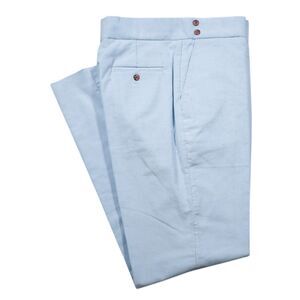 Mens 34 Gurkha Pants Powder Blue Corduroy High Waist Flat Front Straight Fit